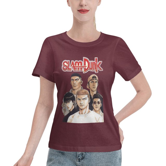 T-Shirt Basique à Manches Courtes pour Femmes Slam Dunk