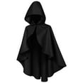 thumbnail image 4 of JFGHDG Cowl Hood Cowl Hooded Cape Black Cape Women Mens Tunic Poncho Men Hooded Cloak Ponchos Adult Black a, 4 of 8