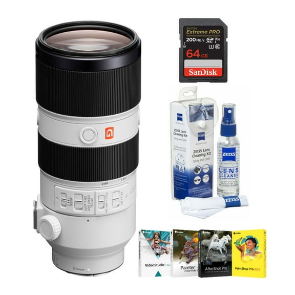 Sony FE 70-200mm f/2.8 GM OSS Lens with Software Suite and Accessory Bundle