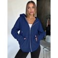 thumbnail image 6 of Womens Zip Up Hoodies Oversized Sweatshirts Fall School Fashion Outfits Casual Jackets Winter Clothes Navy Blue M, 6 of 9