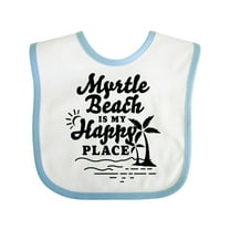 Inktastic Myrtle Beach is My Happy Place with Palm Trees Boys or Girls Baby Bib