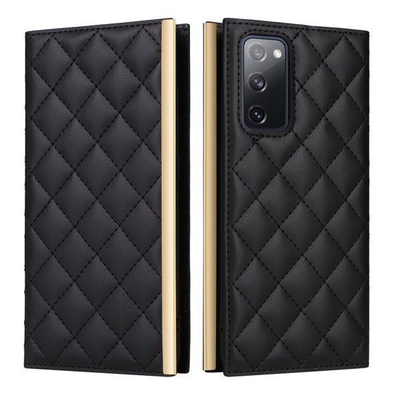 For Samsung Galaxy S20 FE Wallet Phone Case,PU Leather Folio Flip Kickstand,With Wrist Strap&Shoulder Strap,Card Slots,Shockproof Rugged Anti-fall Crossbody Phone Case Cover,Black