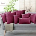thumbnail image 4 of Clara Clark Plush Solid Decorative Microfiber Square Throw Pillow Cover with Throw Pillow Insert for Couch, Magenta, 22"x22"", 4 Piece Decorative Soft Throw Pillow Set, 4 of 8