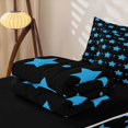 thumbnail image 6 of Manfei Minimalist Stars Zipper Twin Comforter Sets with Fitted Sheet and 2 Pillowcases,Cute Polka Dot Zipper Bedding Set,Black Blue,Black Reversible,4pcs, 6 of 8