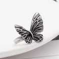 thumbnail image 4 of HIJONES Women's Butterfly Ring Stainless Steel Retro Vintage Personality Hip Hop Band Jewelry Size 11, 4 of 5