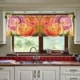 thumbnail image 3 of Yayeee Kitchen Curtains Tier Set of 2 Light Filtering 57"x24" Over Sink Window Panels, Pink Abstract Floral, 3 of 7