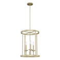thumbnail image 2 of Hunter - Briargrove 3-light Modern Brass, Medium Size Chandelier, Dimmable, Formal Style, Cylinder Shaped, for Bedrooms, Dining, Living Rooms - 19697, 2 of 6