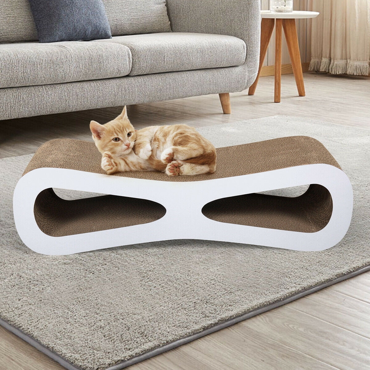 Topcobe Cat Scratching Pads, Cat Scratcher Cardboard Lounger Curved Shape Furniture Play Rest