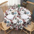 thumbnail image 3 of Multicolor Christmas Snowman Pattern Round Tablecloth 60"x60",Wrinkle Wipeable Table Cloth for Kitchen Dining Room Picnic Patio Party, 3 of 6