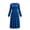 Blue, variant on Womens Long Sleeve Midi Dresses with Pockets Fall Winter Gathered Waist Crew Neck Casual Swing A Line Dresses with Pockets Black XL