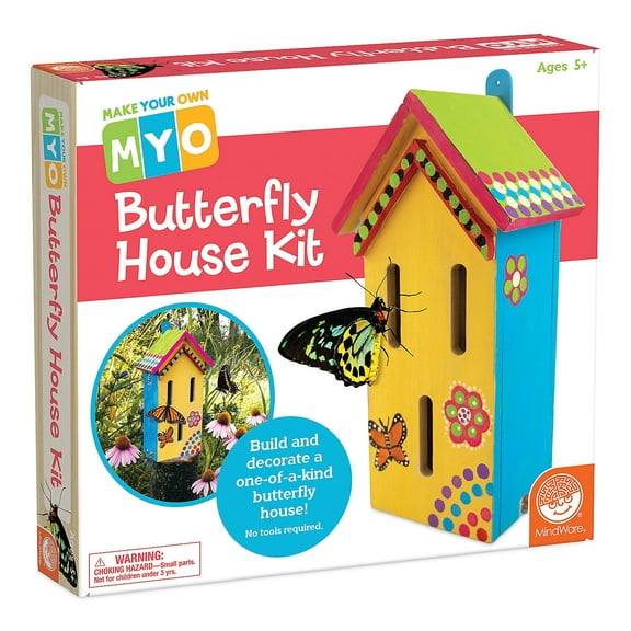 MindWare Make Your Own Butterfly House Kit, Butterfly Craft Kit for Kids Age 5 and Up