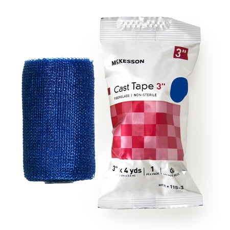 McKesson Cast Tape, Fiberglass, 3 Inches x 12 Feet, Blue, 10 Count