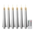 thumbnail image 1 of Velas cónicas sin llama, velas LED decorativas para ventanas, candelabros LED de 27 cm (10,63 pulgadas) con 6 piezas, 1 of 9