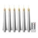 thumbnail image 1 of Velas cónicas sin llama, velas LED decorativas para ventanas, candelabros LED de 27 cm (10,63 pulgadas) con 6 piezas, 1 of 9