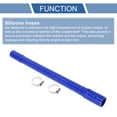 thumbnail image 4 of Unique Bargains 1 Set 28mm 1.1" ID 500mm 19.69" Length 0° Blue Car Threaded Silicone Hose with Clamps Coolant Hose Universal, 4 of 7