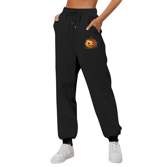 Bovemsi Womens Sweatpants Loose Pocket Sweatpants & Joggers Fashion Outfits Clothes M Black