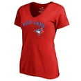 thumbnail image 2 of Women's Red Toronto Blue Jays Team Lockup T-Shirt, 2 of 3