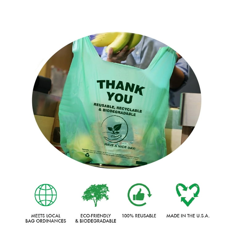 Biodegradable T-Shirt Bags 500 Bulk – Eco-Friendly Green Grocery