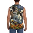 thumbnail image 4 of Fotbe Sunflower Field Spotted Dog Men's Camiseta sin Mangas Estampada para Hombres, Playera Casual para Gimnasio, Entrenamiento, Playa-3X-Large, 4 of 7