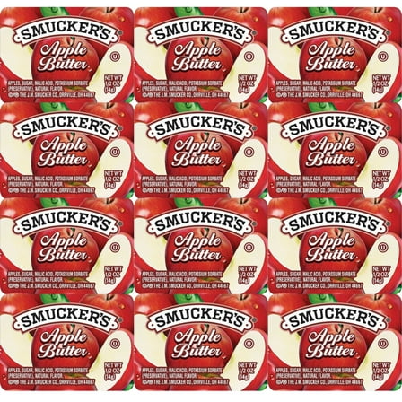 Smucker's Apple Butter – 0.5 oz Individual Cups (Pack of 25) Individual Portions for Breakfast, Catering, Restaurants, Hotels, Cafeterias, Buffets, Takeout, Kosher, Fat-Free, to Serve