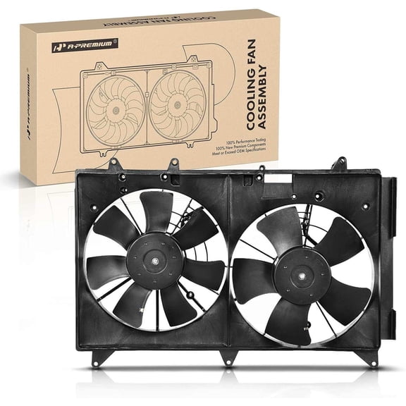 A-Premium Engine Radiator Cooling Fan Assembly Compatible with Mazda CX-7 CX7 2007 2008 2009, L4 2.3L, Replace# L33L15025C, L33L15025E