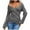 Gray, variant on GigrtiJin Womens V-Neck Slim Tops Solid Color Pleated Long Sleeves Knitted Blouses Fall Casual Fashion Shirts
