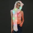 thumbnail image 5 of Mightlink Women LED Light Up Faux Fur Animal Ears Hood Hat with Scarf Festival Supply, 5 of 7