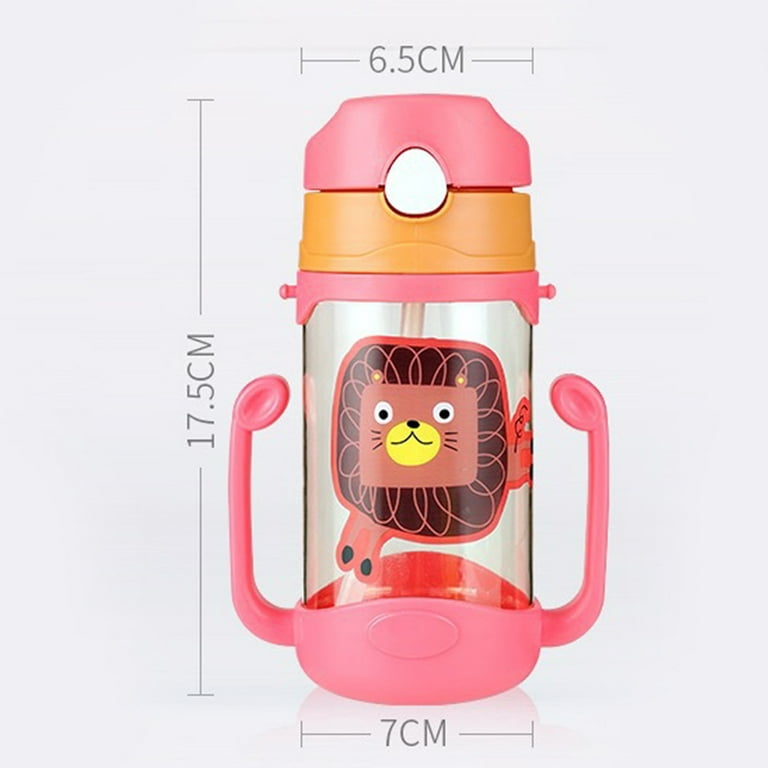 400ml Cup Water Bottle for Baby, Choke & Leak Proof Cup with Handle, Sippy Cup for Toddlers, Cartoon Portable Baby Leak Proof Straw Sippy Cup, Yellow