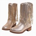 thumbnail image 3 of KPOPLK Girls Knee High Boots Back Zipper Tall Riding Boots Waterproof Fall Winter Dress Shoes for Toddler Little Kid Big Kid(12.5,Gold), 3 of 9