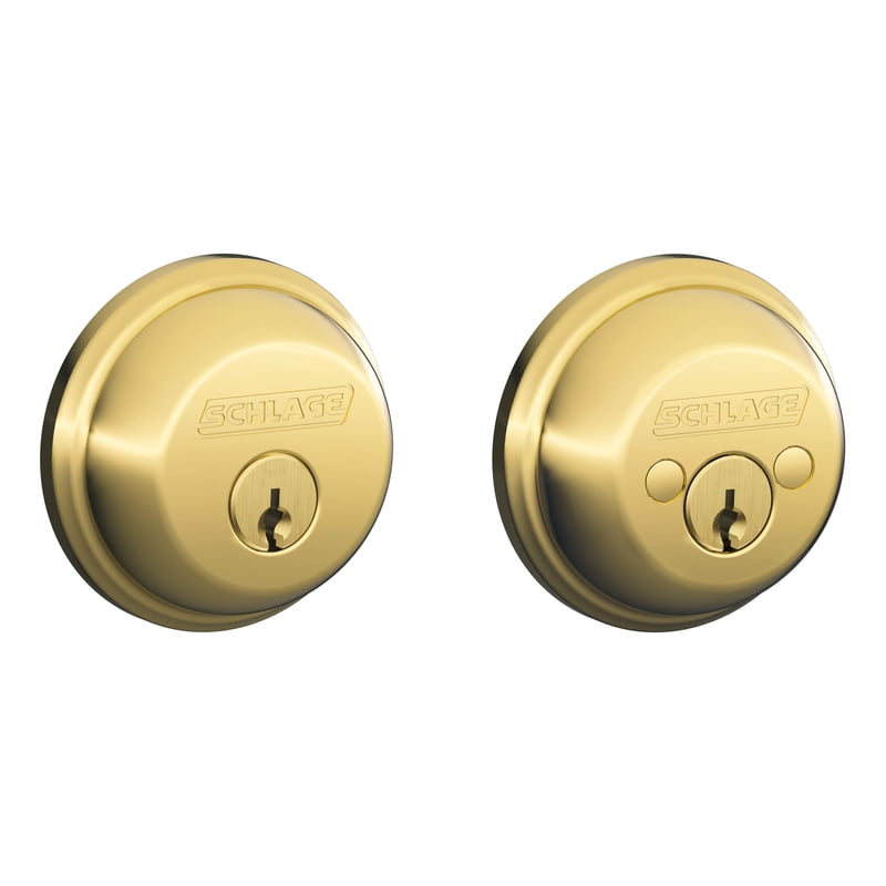 Schlage B62NV605 Bright Brass Double Cylinder Deadbolt