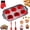 Red with tools, variant on Squeeze Silicone Muffin Molds, 6/12 Cups Push-to-Release Non-Stick Reusable, Silicone Muffin Pans for Baking, Easy Pop Out for Muffins, Cupcakes, Egg Bites