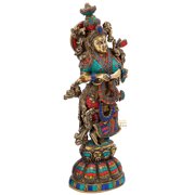 StatueStudio Brass Radha Krishna Idol Showpiece For Home Décor Religious Hindu God Love Murti Best For Valentine Gift Shining Inlay