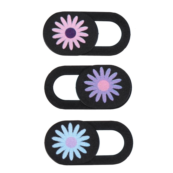 3-Pack Chrysanthemum Design Webcam Covers for Laptop PC Privacy Lens