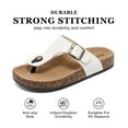 thumbnail image 4 of Sandals Women Leather Thong Slides, Flip Flops Men Genuine Cork Footbed, Beach Non-Slip Slippers, Flip-Flops Shoes Outdoor Vacation Footwear, 4 of 6