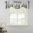 thumbnail image 2 of Tie Up Valances for Windows, Spring Flowers Adjustable Valance Curtains Window Treatment for Living Room, Farmhouse Truck Black Plaid Wood Grain Rod Pocket Kitchen Curtains & Drapes 42x18 Inch, 2 of 9