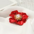 thumbnail image 4 of Opvise Women Brooch Peony Shape Rhinestone Faux Pearl Decor Anti-slip Shoulder Bag Suit Coat Collar Hat Scarf Decoration Clothes Pin Evening Party Prom Garment Jewelry, 4 of 7