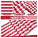 thumbnail image 5 of 6 Pieces Striped Table Runner Wedding Polyester Table Decor Red White Striped Design Tablecloth Dec, 5 of 5
