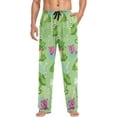 thumbnail image 3 of Men's Pajama Pants with Pockets Sleepwear Lounge Pants Stretch Casual Cute Cartoon Lotus Pond Frog, 3 of 6