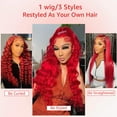 thumbnail image 6 of 24 Inch Red Wig Human Hair 13x4 HD Lace Front Wigs Human Hair Body Wave Red human hair Colored Wigs Human Hair Red Lace Front Wigs Human Hair Pre Plucked HD Lace Frontal Wig, 6 of 6
