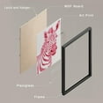 thumbnail image 4 of PixonSign Framed Wall Art Love and Wildlife Striped Zebra and Heart Illustrations Posters, Set of 4 Pink Preppy Room Digital Art Minimalism Colorful Canvas Prints for Home Decor - 8"x10" Black, 4 of 5