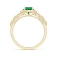 thumbnail image 2 of ANGARA Natural Aeon Vintage Style Emerald Solitaire Engagement Ring with Milgrain in 14K Yellow Gold for Women (Size-6mm) | May Birthstone, Anniversary, Jewelry Gift for Women | Natural Emerald Ring, 2 of 10
