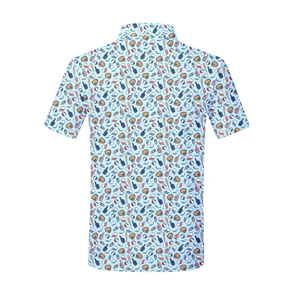FINALGANG Boys Polo Shirts Button Up Graphic T-Shirt Tops For Big Kids Short Sleeve Printed Collared Golf Shirts For Boys Casual Comfortable Polo Shirt Tops 7-8 Years