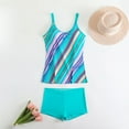 thumbnail image 5 of HaoXianJian Two Piece Tankinis Swimsuits for Women Plus size 2025 Bathing Suits Flowy Strap Swimwear Stripe Print Tankinis Top with Boy Shorts Modest Loose Fits S - 5X, 5 of 7