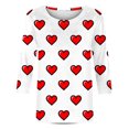 thumbnail image 4 of Plus Size Tops for Women Valentines Crewneck 3/4 Sleeve Tshirts Cute Heart Basic Tunic Holiday Top, 4 of 4