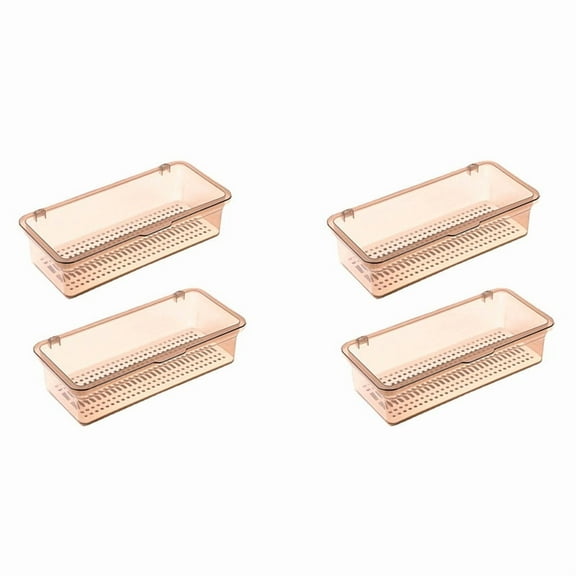 4x Flatware Tray with Lid,Utensil Storage with Lid Plastic Cutlery Tray,Cutlery Drawer Organizer Utensil Container E