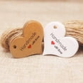 thumbnail image 3 of 200pcs New design kraft/white Handmade tag,paper vintage red heart Handmade gift tag products swing Handmade with love hang tag Blue 100pcs tags, 3 of 6
