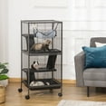 thumbnail image 2 of PawHut 4-Tier Rolling Small Animal Cage Play House, Deluxe Guinea Pig Cage, 2 of 10