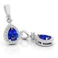 thumbnail image 1 of Pendentif en Saphir Bleu Naturel Certifié Forme Poire Plaqué Médaillon pour Hommes, 1 of 2