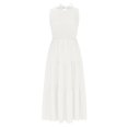 thumbnail image 4 of Robe Femme Liquidation Robe Unie Sans Manches Plissée Taille Élastique Grande Robe Blanche m, 4 of 8