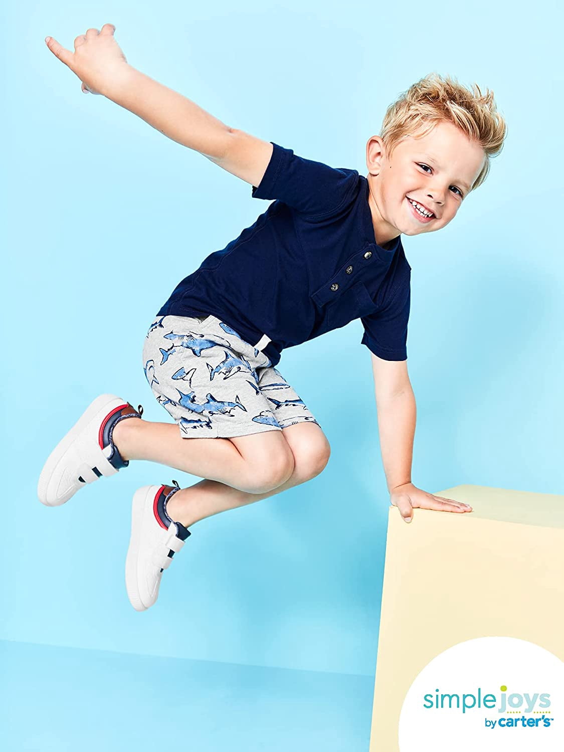 Lot De 3 T-shirts Manches Longues Simple Joys By Carter's - Mix Henley Et Col Rond - 100% Coton Doux Pour Bébé